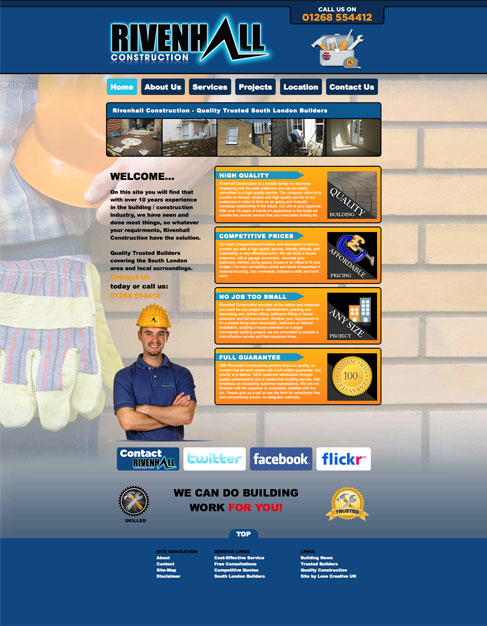 Rivenhall Builders Website Screenshot of the New Rivenhall Builders Website
