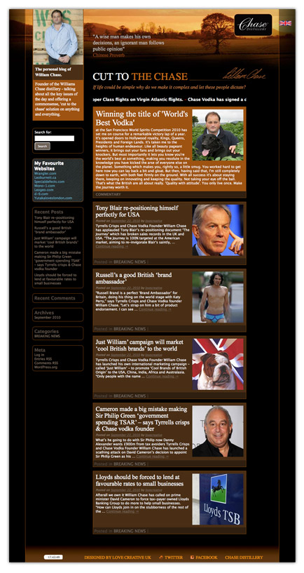 Chase Distillery website design