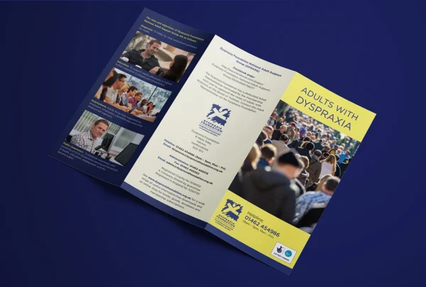 Leaflet design for the Dyspraxia Association.