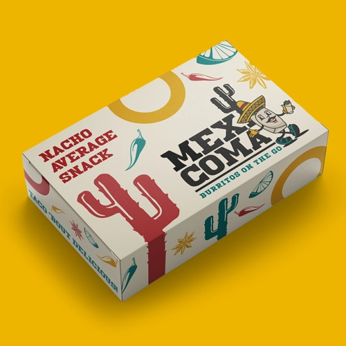 Mexicoma logo design on a food pack