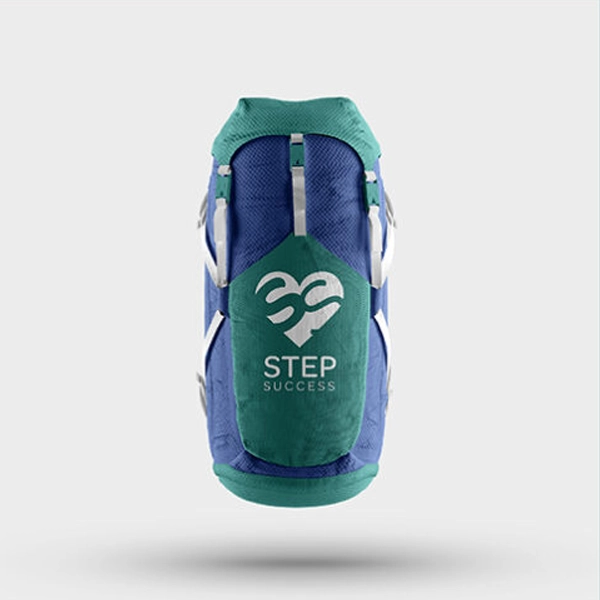 Step Success logo on a hiking rucksack