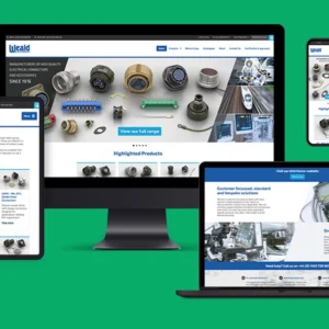 A fully responsive website that has been made to work across all sizes of device. This one is being displayed on a smartphone, a tablet, a laptop and a desktop computer.